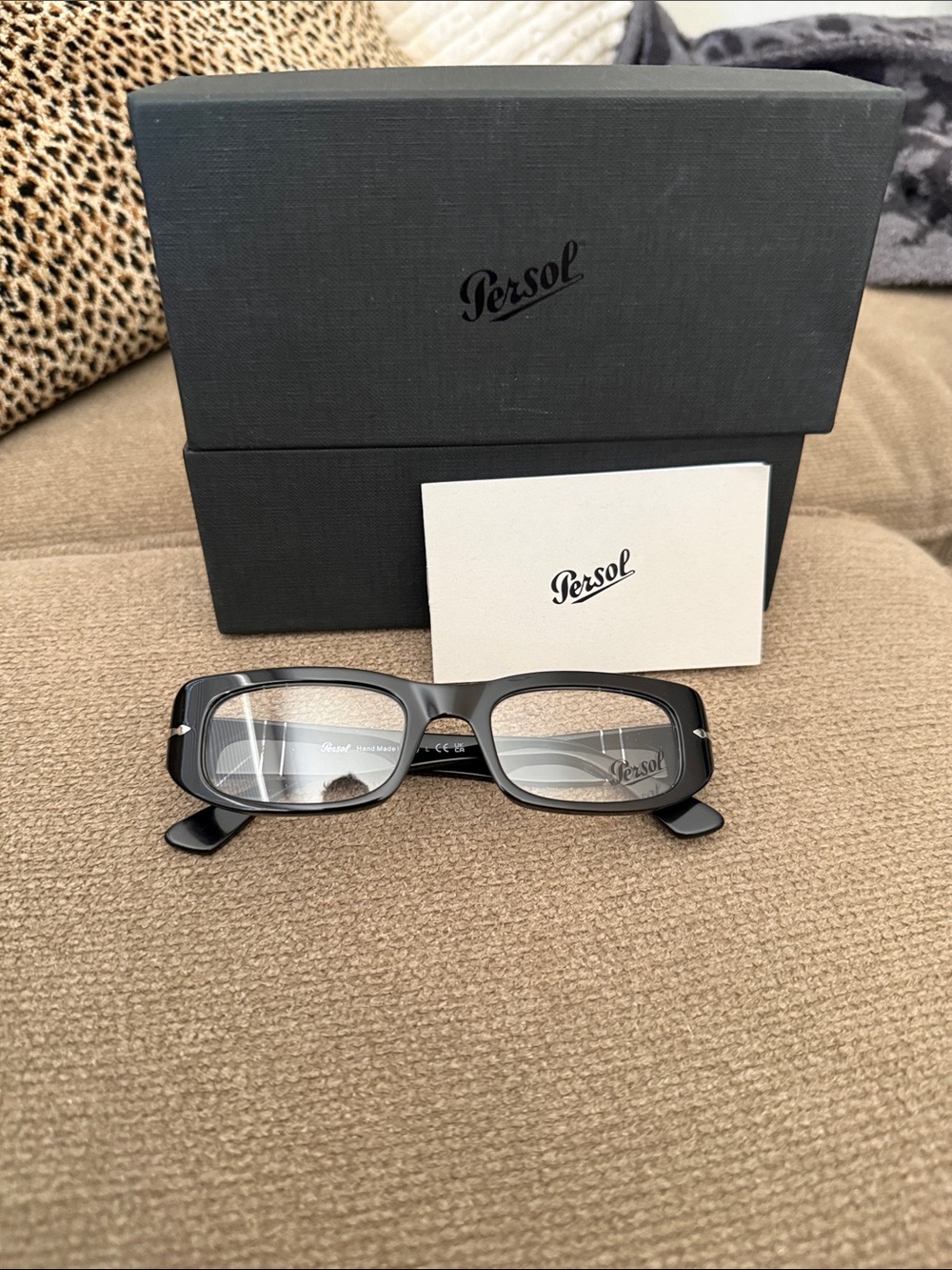 Persol Black Rectangular Men's Optical Glasses